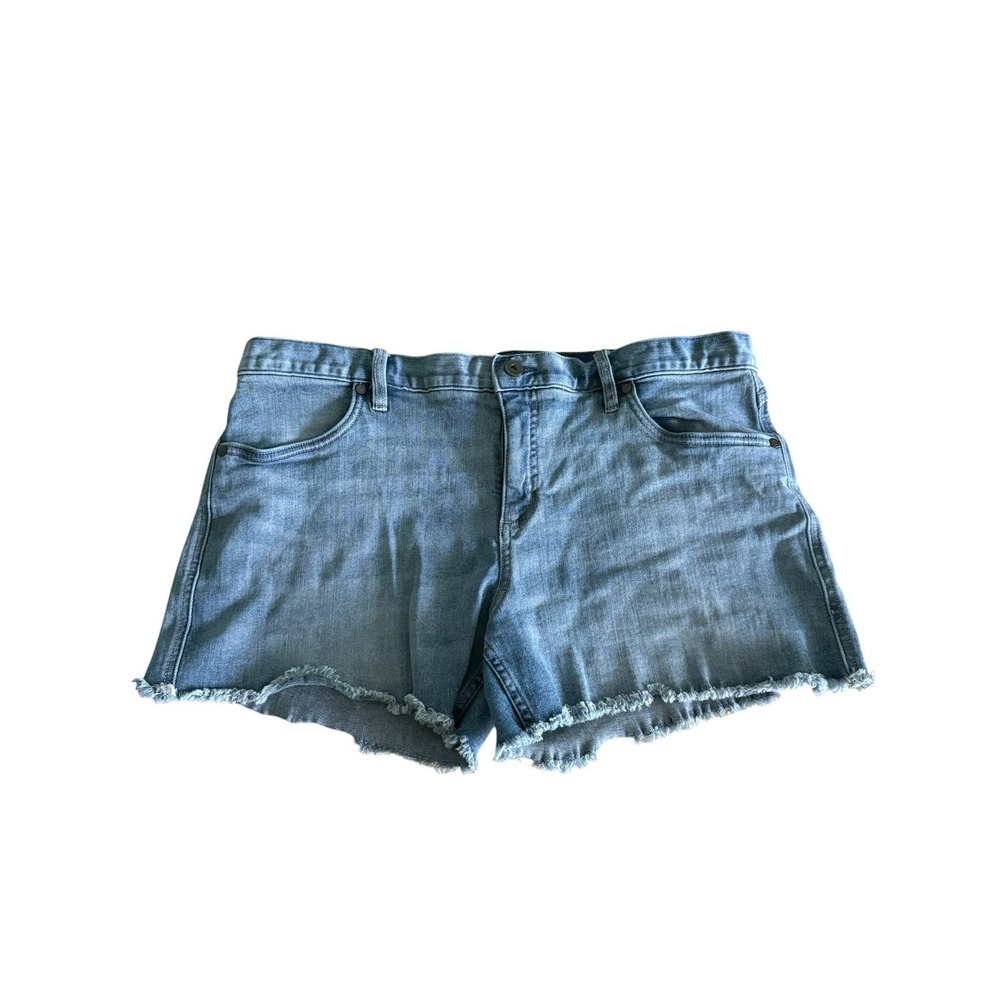 Carve Designs Maui 4" Denim Shorts Womens Size 14 Blue Organic Jean Fray Raw Hem